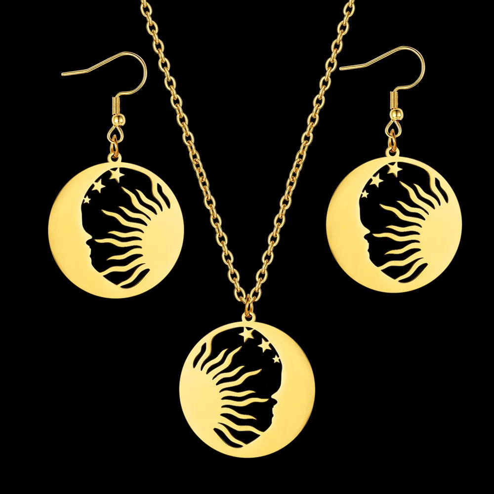 

Женский ювелирный комплект из колье и серёг, из нержавеющей стали