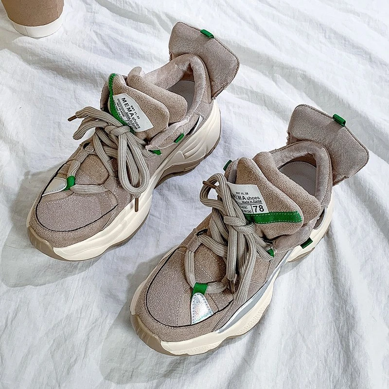 Женские кроссовки на платформе повседневные спортивные толстой