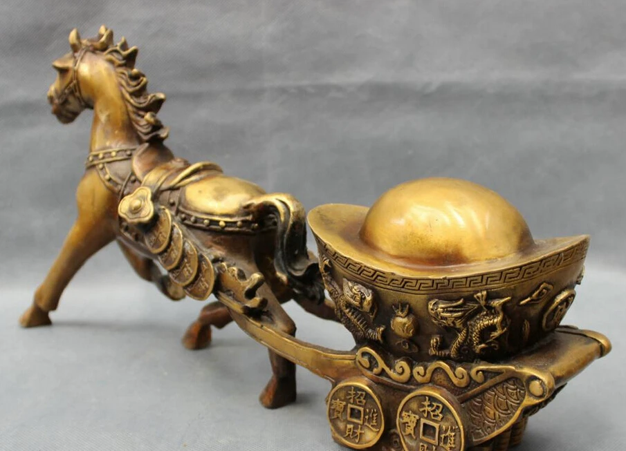 S3110 16 &quotкитайские бронзовые богатые монеты нарисованные лошадью RuYi Дракон YuanBao