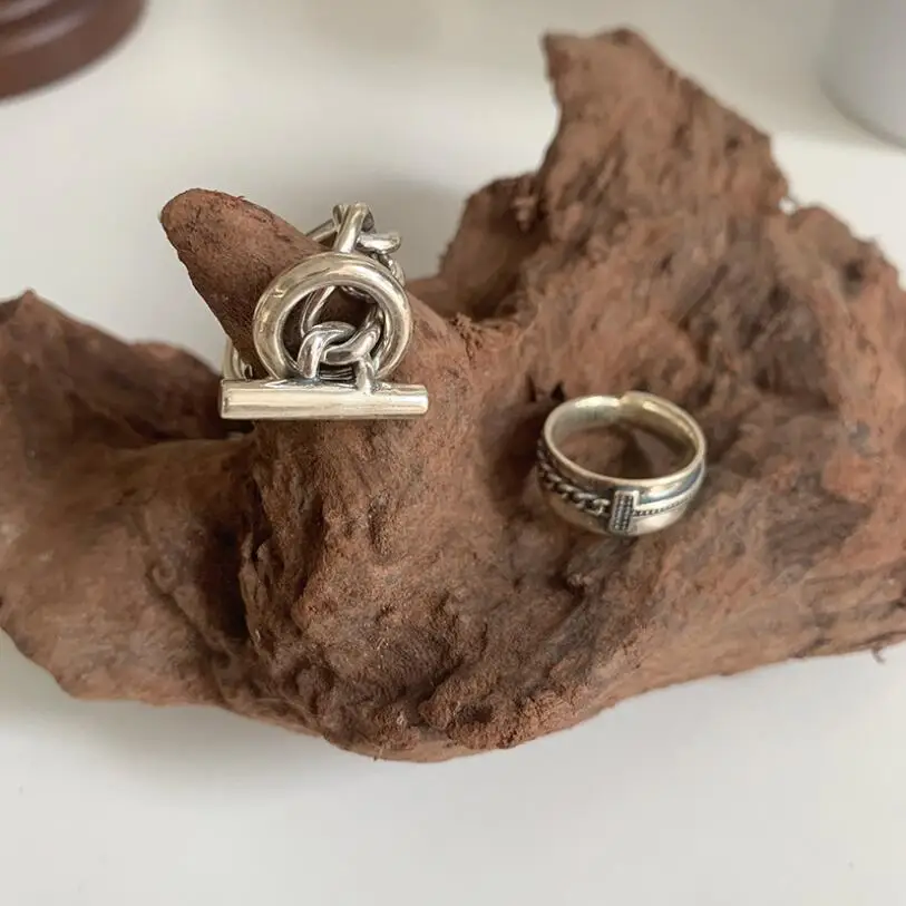 

925 Sterling Silver Ins Twist Weaving OT Buckle Index Finger Opening Rings For Women Couple Fine Jewelry Birthday Party Gift 442