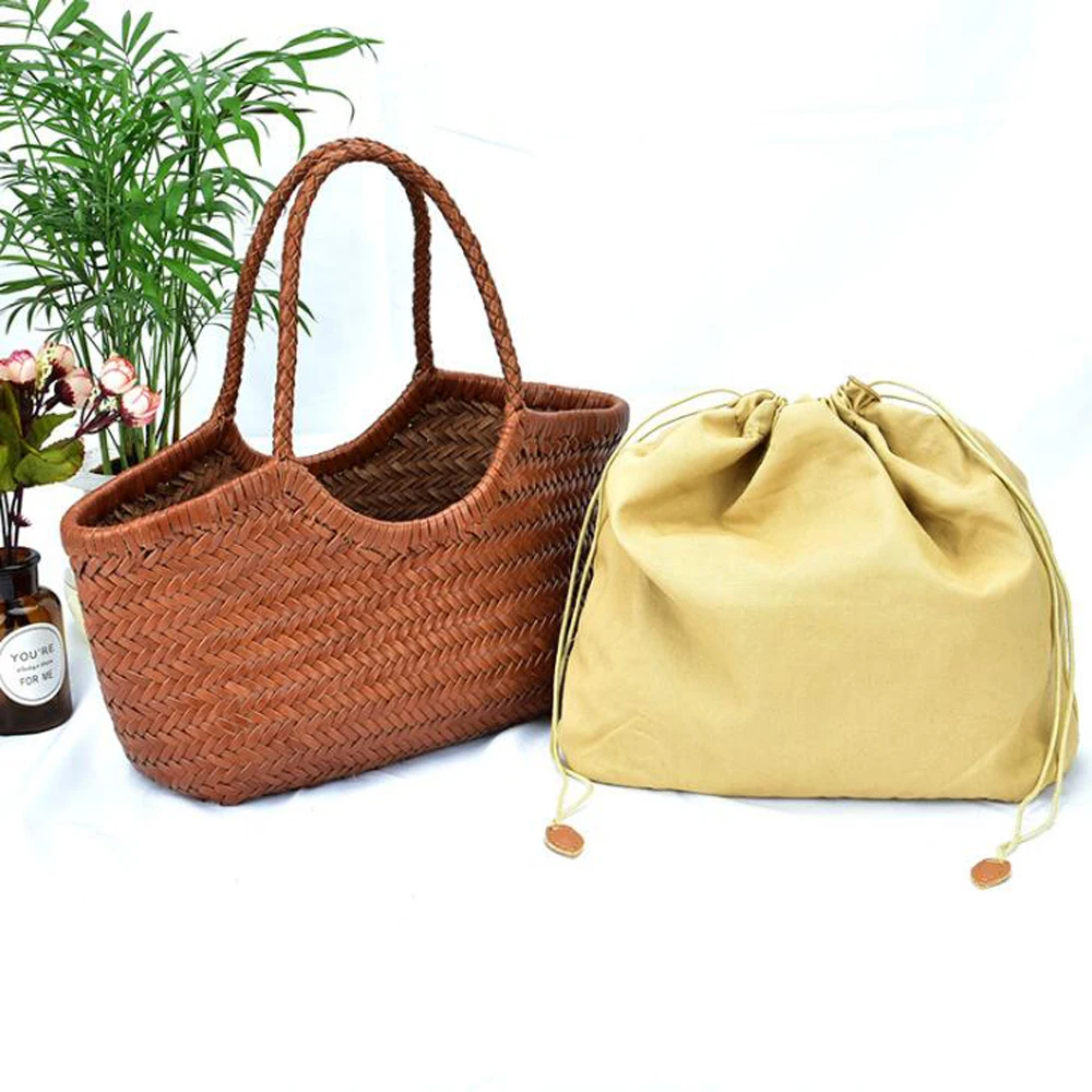 100% Natural Cowhide Weave Handbags Fashion Manual Woven Ladies Flap Handbag Exquisite Tote Dating Shopping Bags