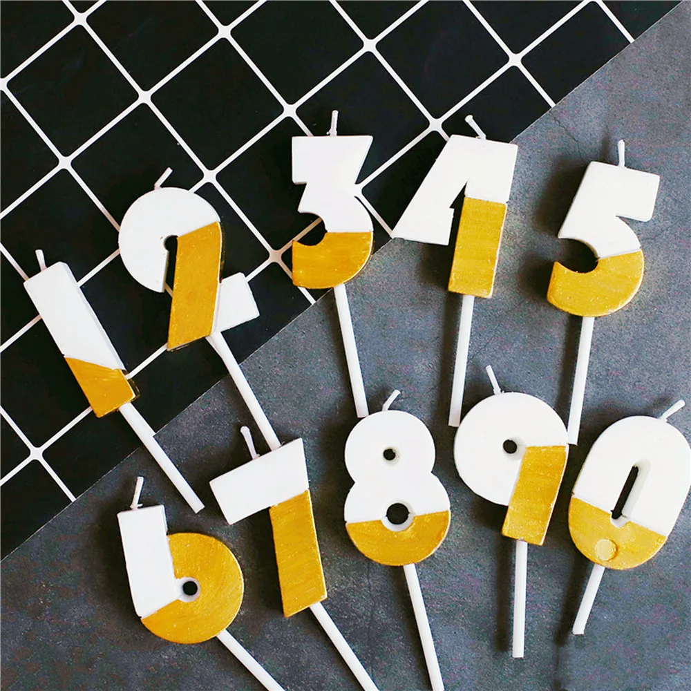 Золотые свечи для торта украшение на день рождения памятный свадебной вечеринки