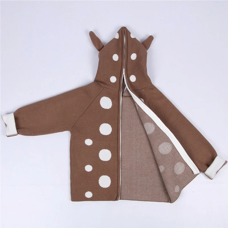 

Baby Boys Girls Pullover Sweater Cartoon Hooded Jacket Sweater Coat Children Clothing Autumn Winter Kids Knitting Sweaters