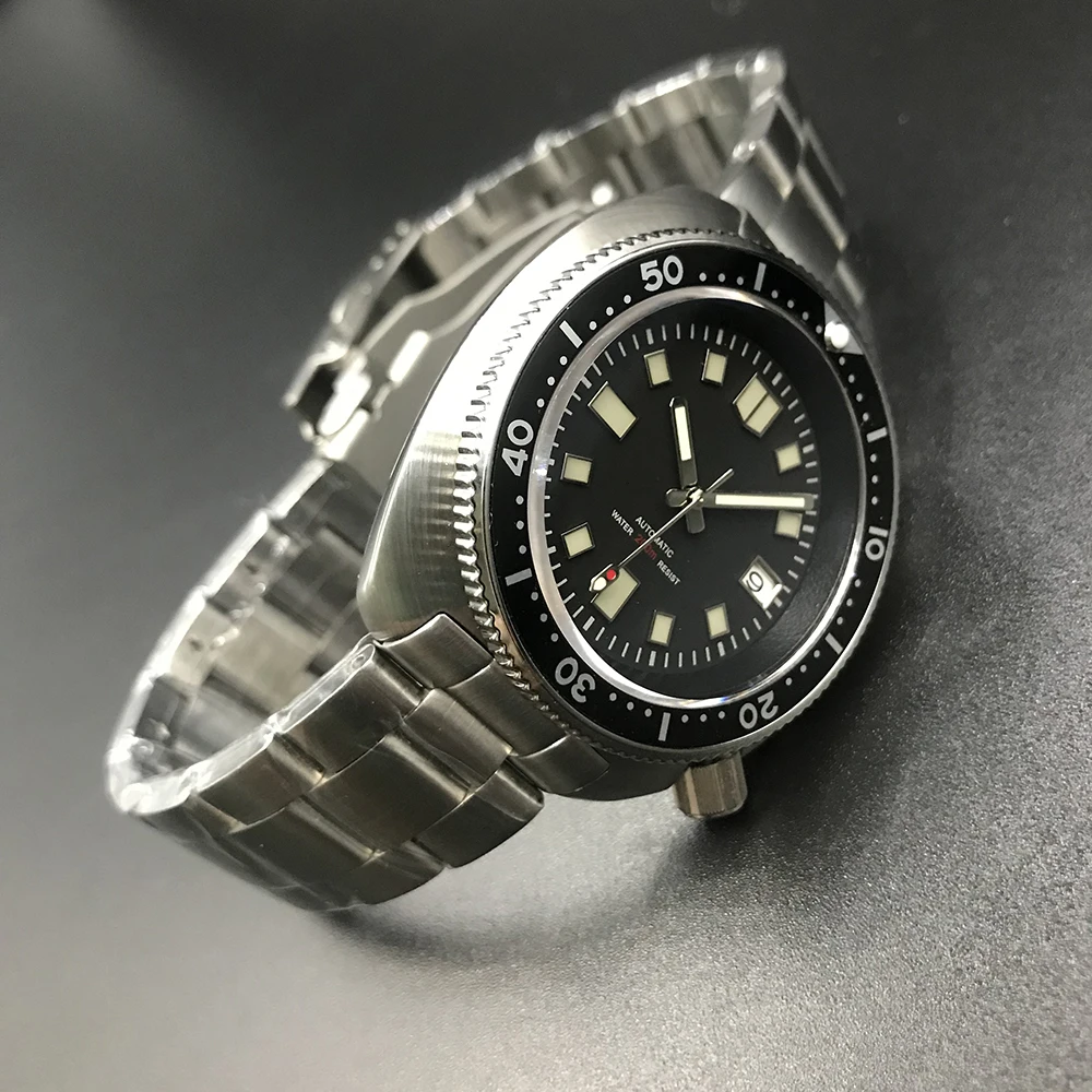 Винтажные часы для дайвинга Tuna 6105, классические водонепроницаемые мужские автоматические наручные часы 200 м, водонепроницаемые сапфировые мужские стальные часы для мужчин