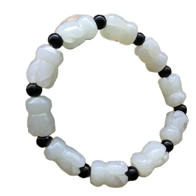 Браслет из натурального нефрита и белого Tian Yuqing для мужчин женщин | Дом сад