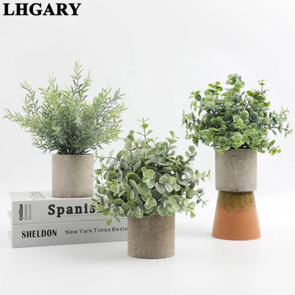 

Искусственный цветок эвкалипта в горшке, искусственный цветок в горшке, искусственное растение в горшке