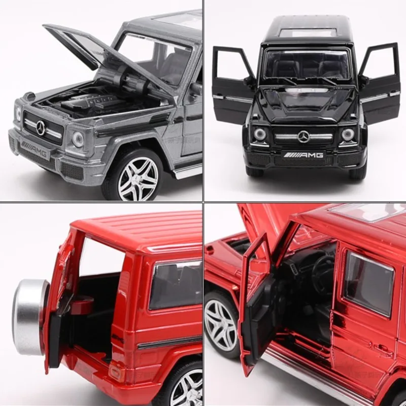 1/32 16 см плавление моделирование Mercedes G 65 AMG звук и свет задний черный сплав игрушка