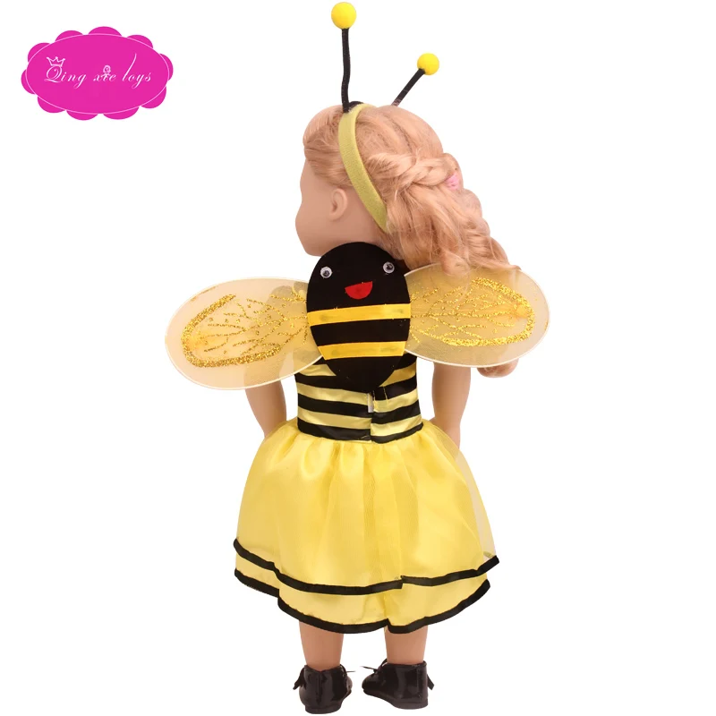 18 inch Girls doll dress baby girl Red skirt and wings American newborn accessories fit 43 cm baby dolls c812