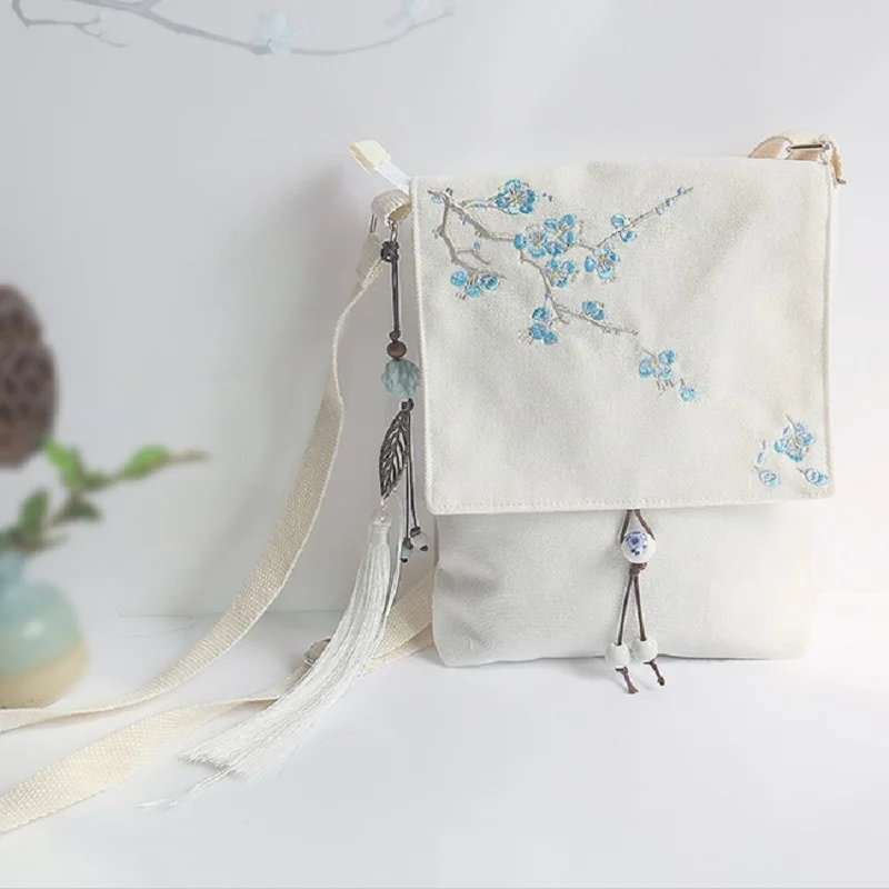 Женская сумка из хлопка и льна с цветочной вышивкой женские сумки через плечо