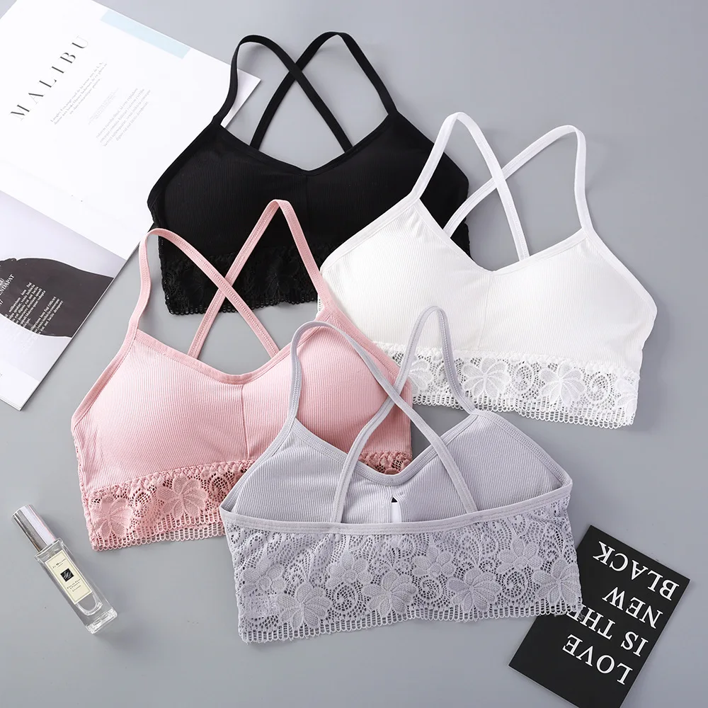 

Gobetter Sexy Lace Bras Underwear for Women Seamless Push up Bra Lingerie Bralette Cross-Strap Brassiere Beauty Back Intimates