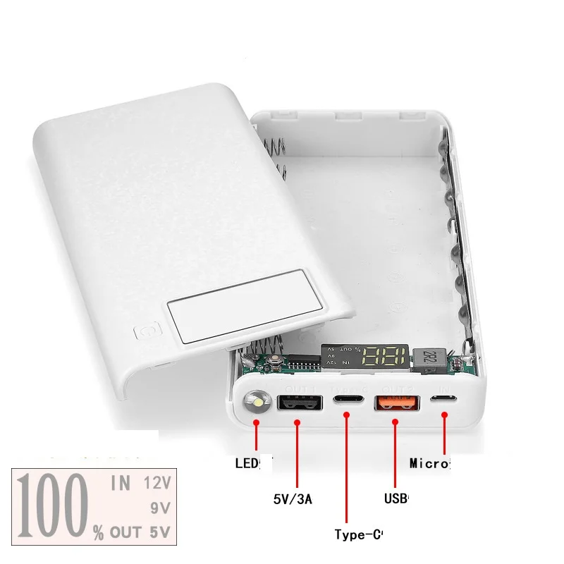 3.0USB зарядное устройство чехол DIY Pack 8X 18650 для батареи мобильный телефон с