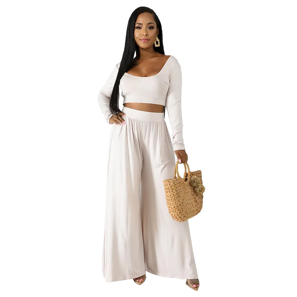 Летний стиль 2 шт. топ с открытыми плечами прямые штаны набор для женщин 2019