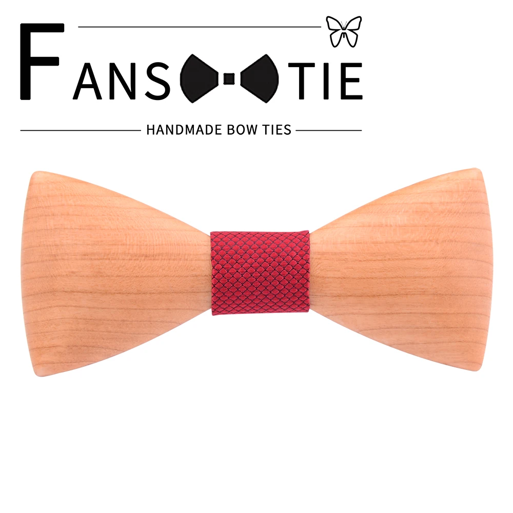 Красный синий клетчатый 3D деревянный галстук-бабочка модный твердый мужской