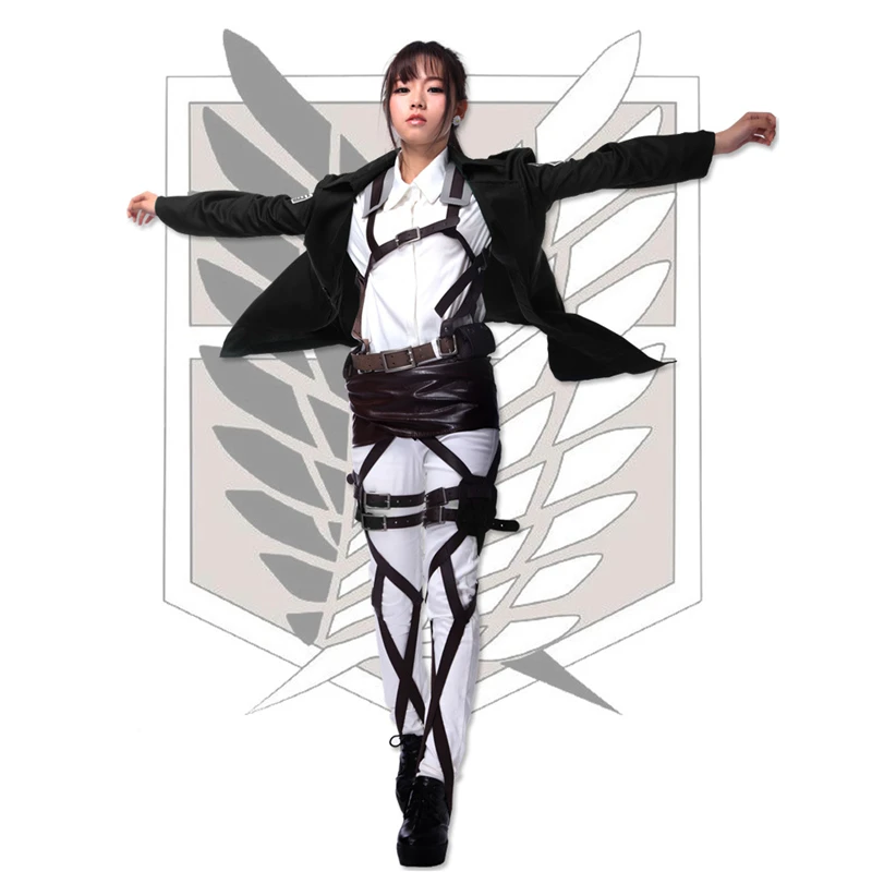 Японский аниме Атака Титанов плащ Shingeki No Kyojin скаутский Легион Levi Косплей Костюм