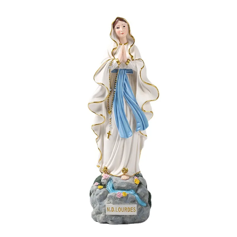 

Religious Ornaments Virgin Mary 40cm Resin statue Crafts Our Lady of Lourdes Home statue Decorations