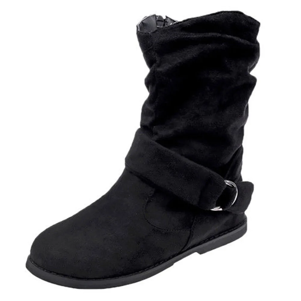 Женские винтажные осенние ботильоны на плоской подошве с застежкой молнией и