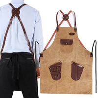 weeyi salon hairdressing cape vintage barber aprons for women men waxed canvas hair cutting apron hairdresser antifouling cloth