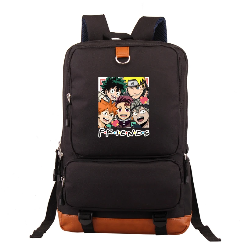 Рюкзак мужской холщовый, Большой Вместительный С Рисунком аниме, для ноутбука, школьный ранец для под