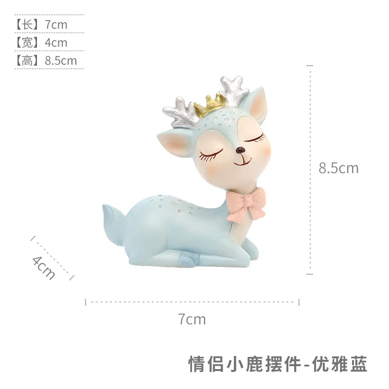 

If lovers Sika Deer car decoration cartoon deer ornaments creative resin crafts cake ornaments