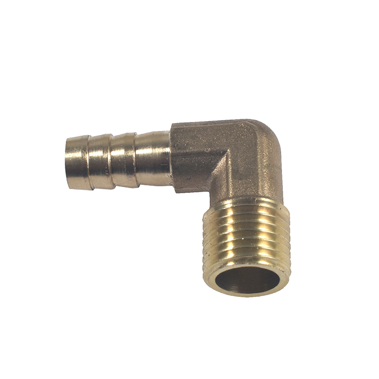 

90° Hose Barb for 3/8" ID Hose X 1/2" Male NPT Hex