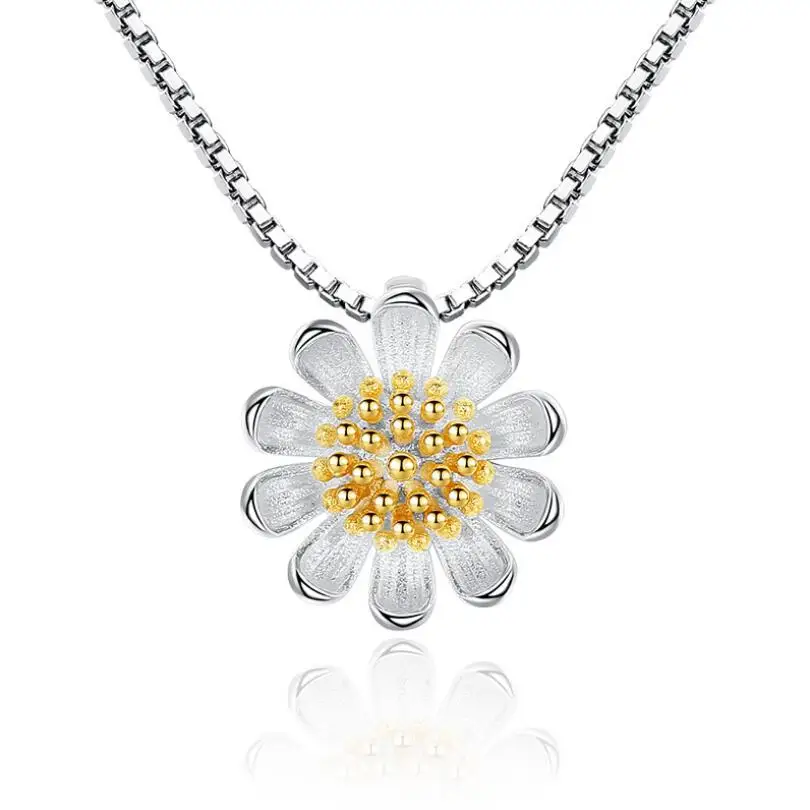 Изысканные ожерелья с подвесками "Солнечная маргаритка" для женщин, модные короткие цепочки для клавиклы девочек, ювелирные изделия SAN225.