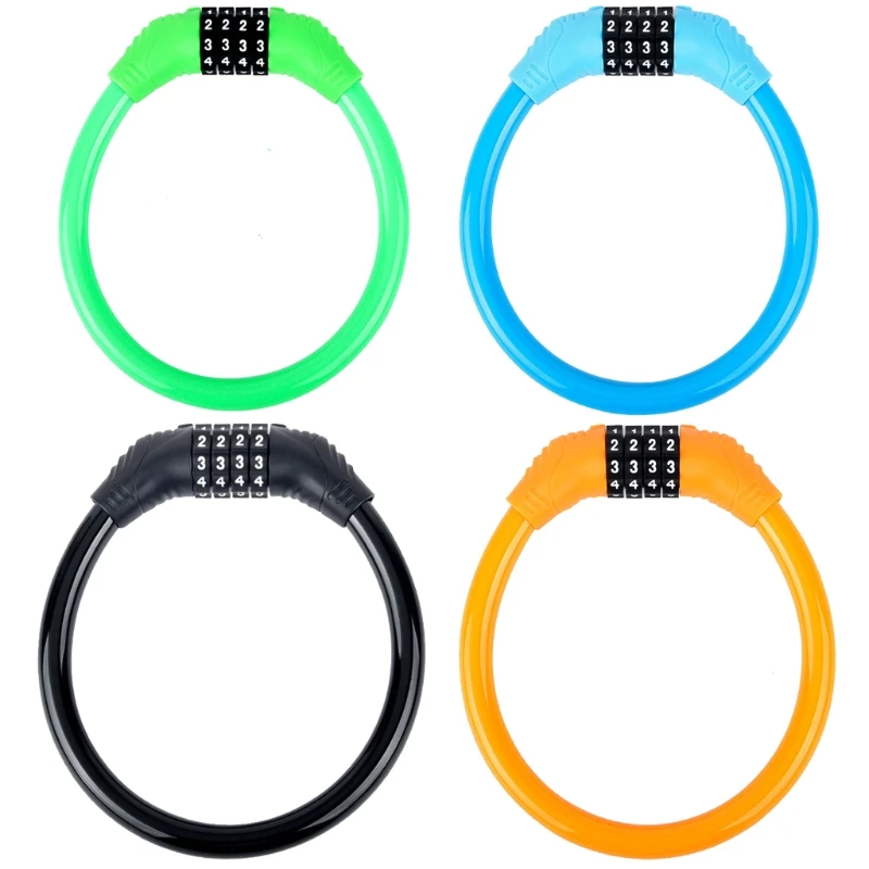 

Bike Lock Anti-theft 4 Digit Password Bicycle Locks for Scooter Motorcycle Portable MTB Road Bike Cable Lock