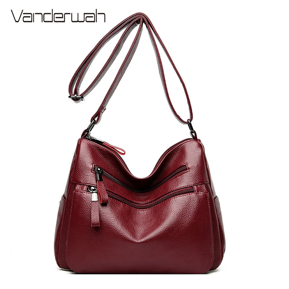 Сумки через плечо с несколькими карманами для женщин 2019 женская сумка кожаные