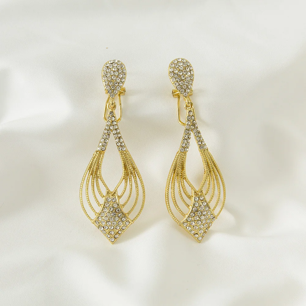 Женские серьги в стиле ретро золотого и серебряного цветов красивые длинные с