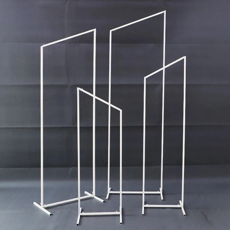 Pantalla de hierro cuadrado geom&eacute;trico para decoraci&oacute;n de escenario, accesorios de arco de hierro forjado, 1 juego/4 Uds.-1