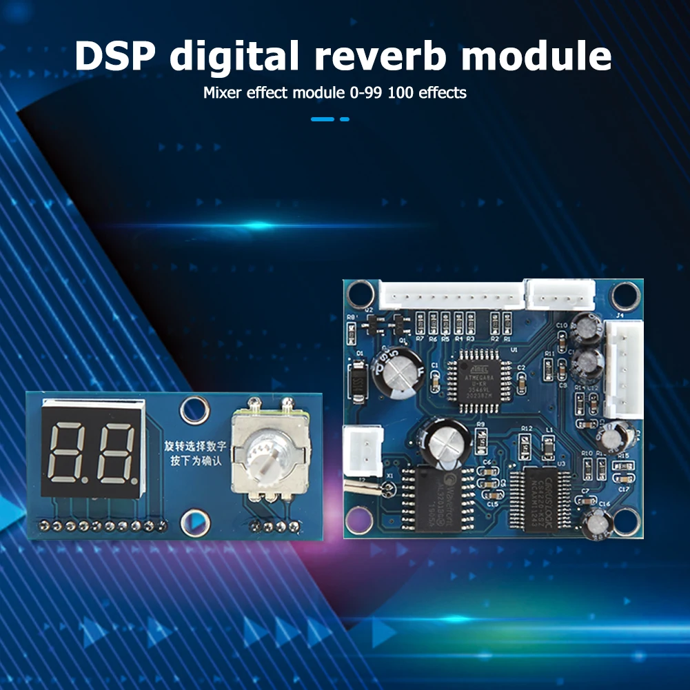 

Rechargeable Speaker Reverb Module DC 5V 100 Kinds Digital Sound Console Mixer Board for Household Electricity Supplies