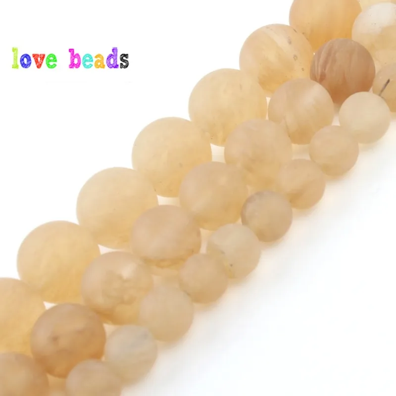 Матовые бусины кварца с тусклой полировкой 6/8/10 мм круглые россыпью из