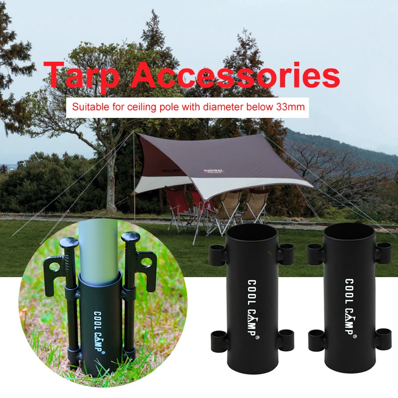 

4Pcs Camping Awning Rod Holder Outdoor Canopy Rod Iron Holder Fixed Tube Reinforced Windproof Tent Awning Pole Tarp Accessories