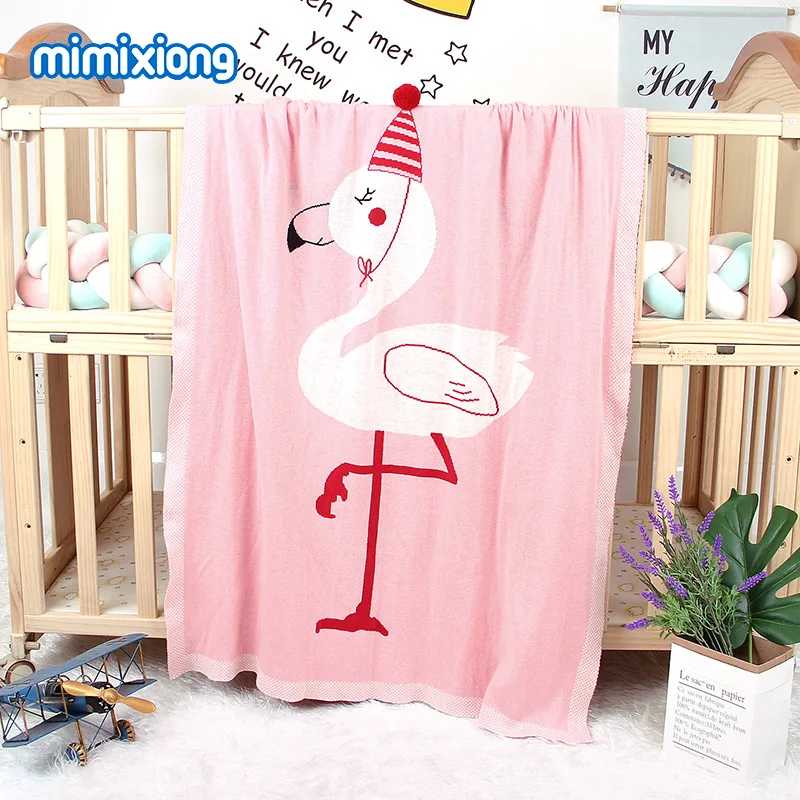 

Ins Baby Sleeping Bag Knitting Blanket Stereo Flamingo Blanket Air Conditioning Blanket Children's Blanket Receiving Blankets