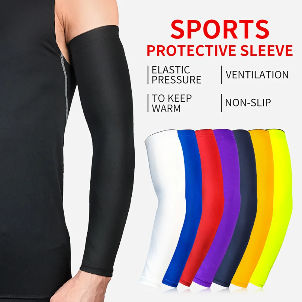 

1 пара спортивных компрессионных рукавов для баскетбола, велоспорта, летних бега, защита от УФ лучей, волейбола, тенниса, солнцезащитных лен...