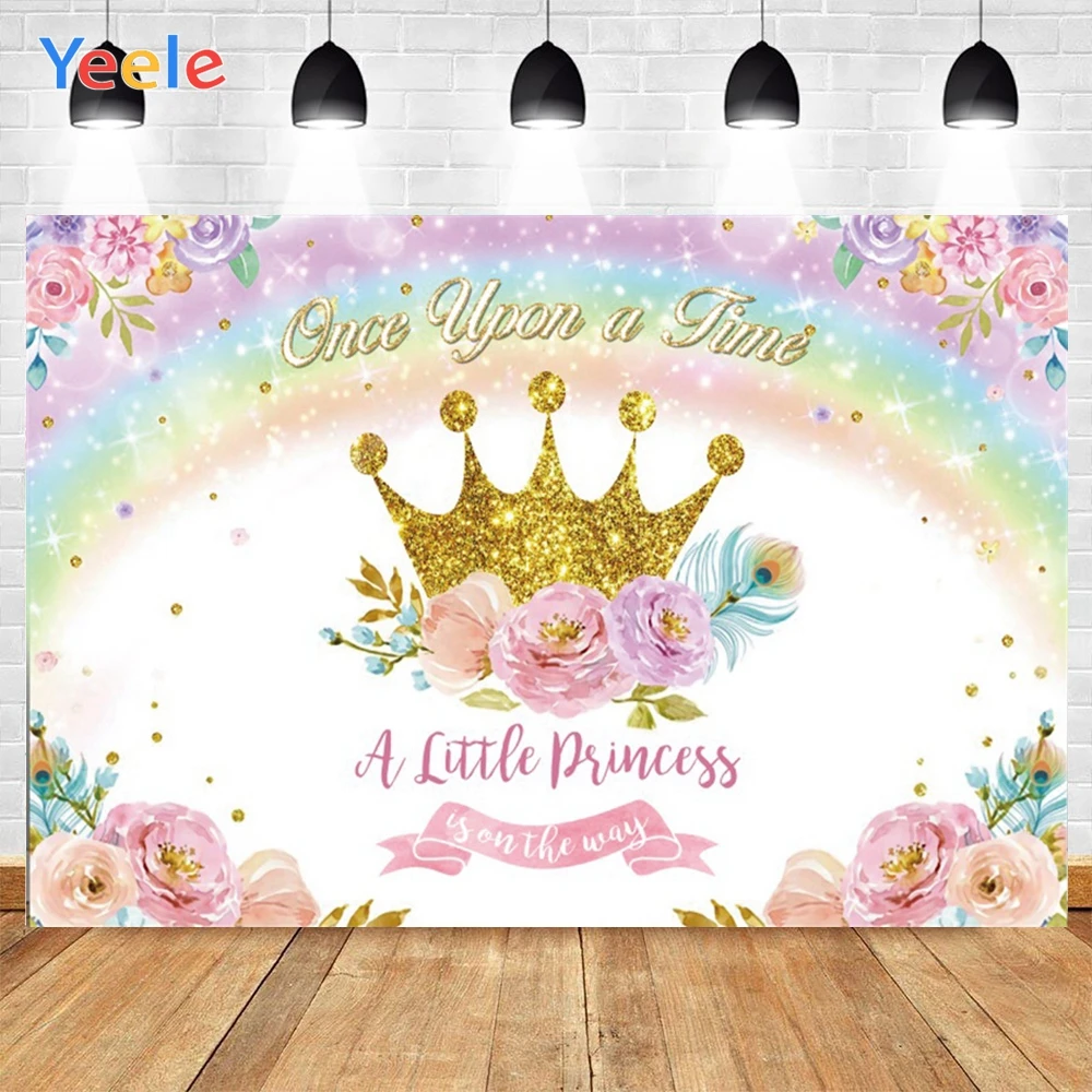 

Yeele Фотофон с короной и радугой, фотофоны для студийной съемки для украшения, размер на заказ