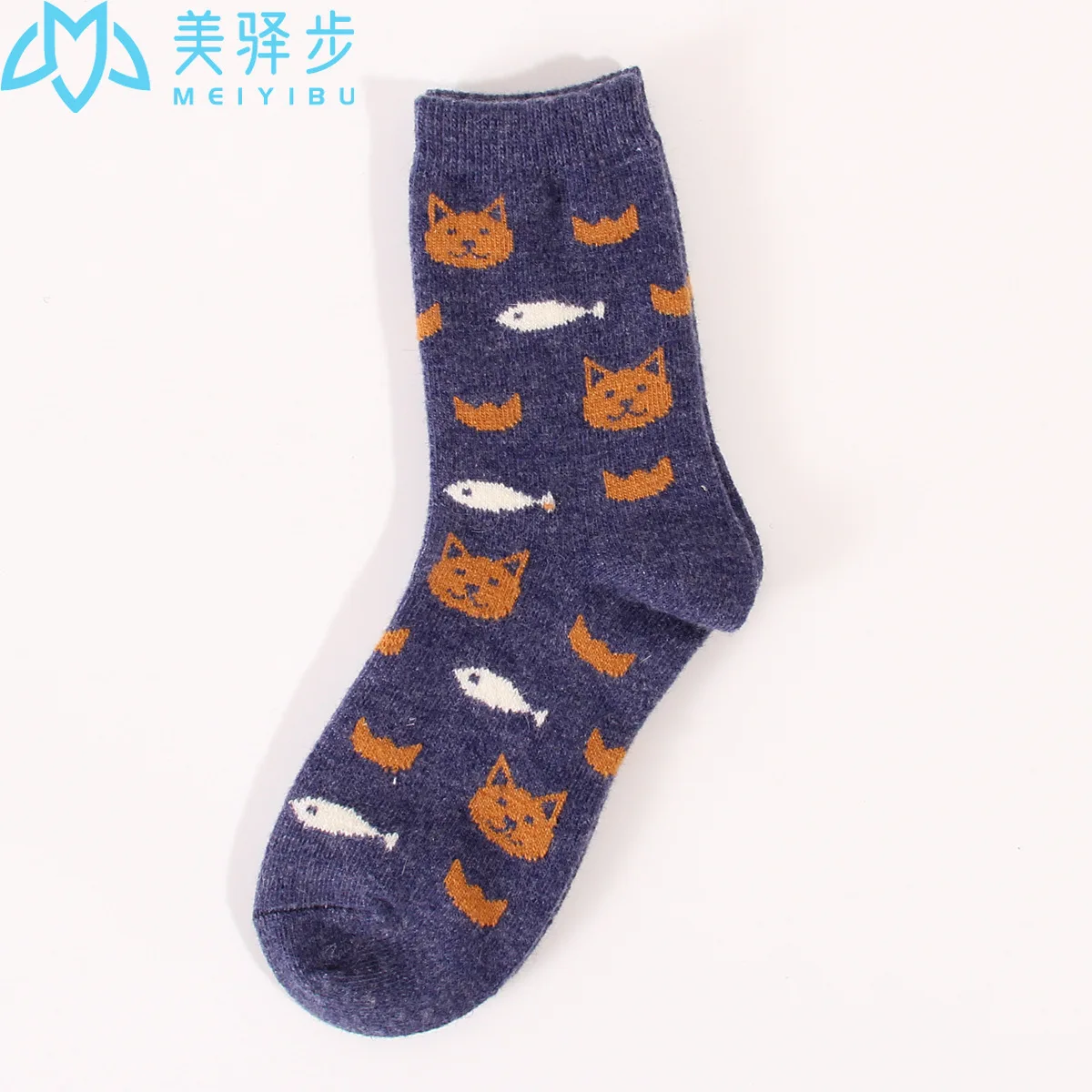 Puppy Small Fish Cartoon Wool Socks 12 PAIRS PER SET Soft Comfortable Hot Women's Socks FOR Winter