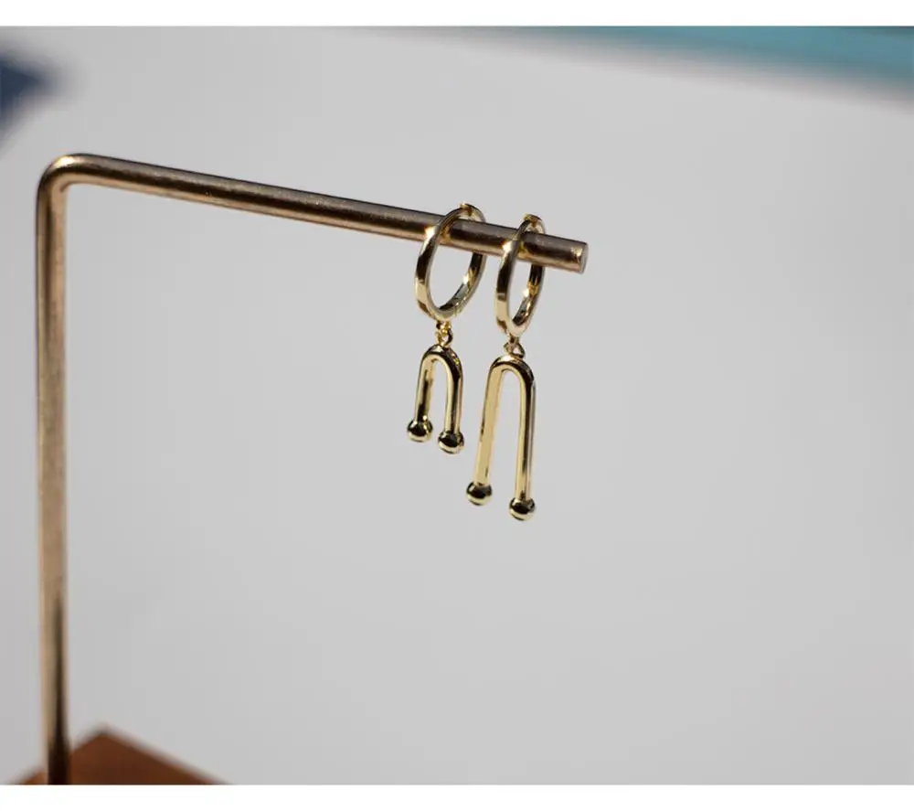 Женские u образные серьги подвески модные из стерлингового серебра 925 пробы