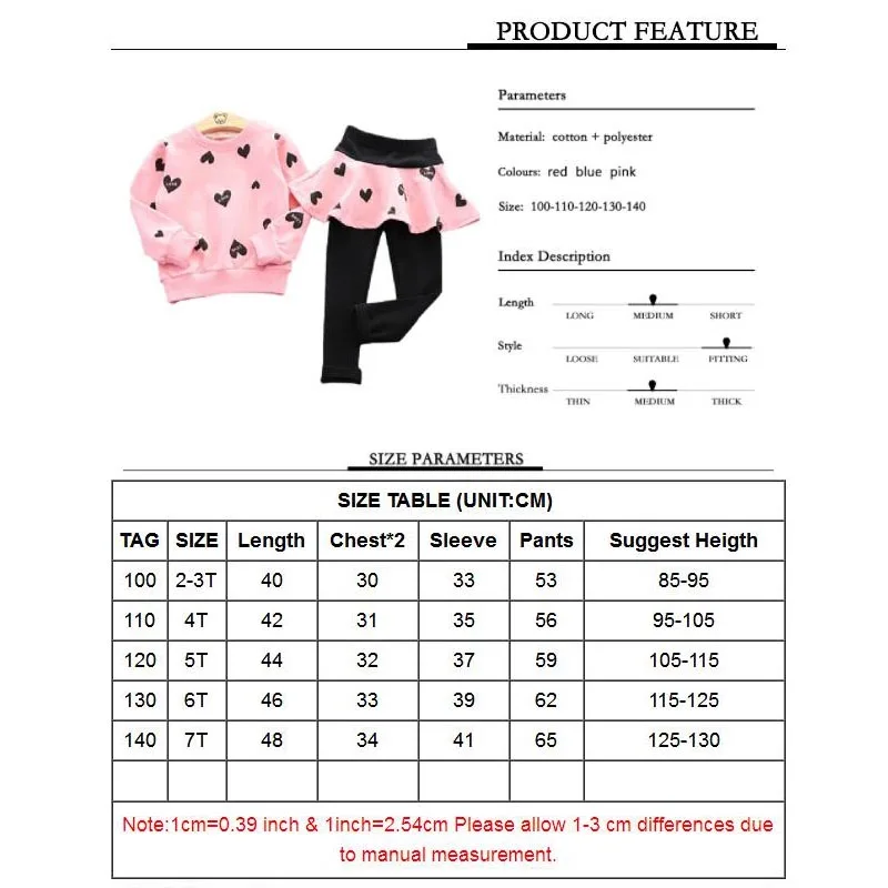 Костюм для девочек на весну и осень детская одежда футболка + штаны