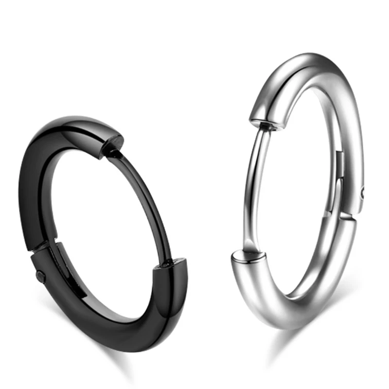 Titanium Steel Earrings Round Male Jewelry Accessories Hipster Rock Style Punk Circle Men 02Q43 | Украшения и аксессуары