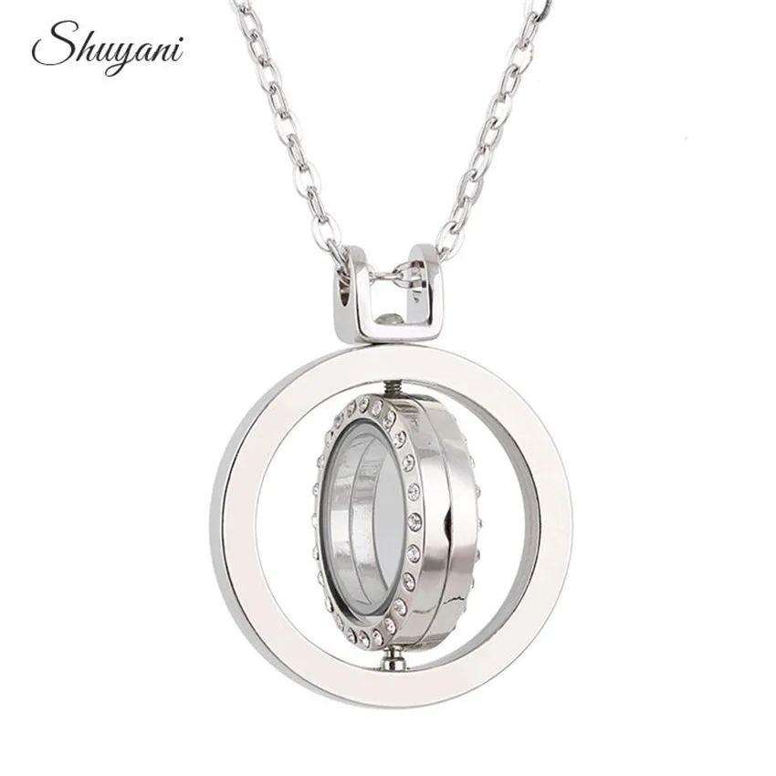 10 шт./лот плавающий поворотный медальон ожерелье и подвески 37*37 мм круглый горный