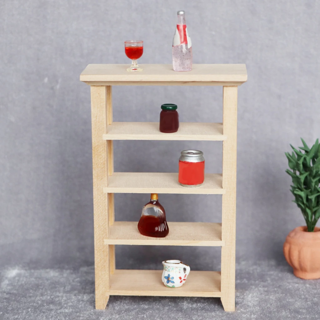 

1:12 Doll House Miniature Birch Wooden Display Shelves Flower Shelf Kitchen/Home/Room Furniture Life Scene Accessory DIY