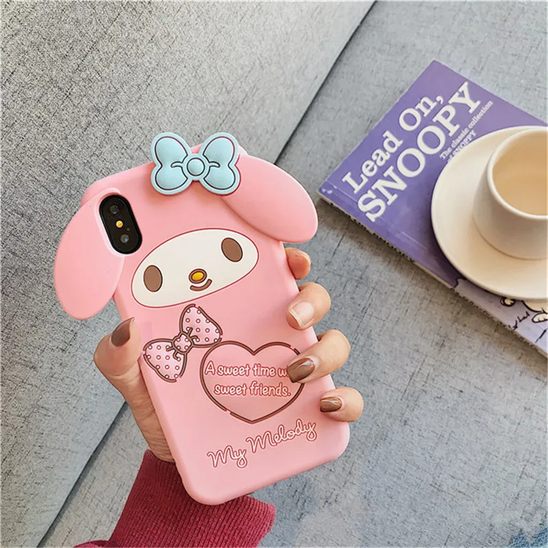 3D мультяшный милый розовый кролик для iPhone 11 Pro Max чехол мягкий силиконовый 7 PIus 11X10