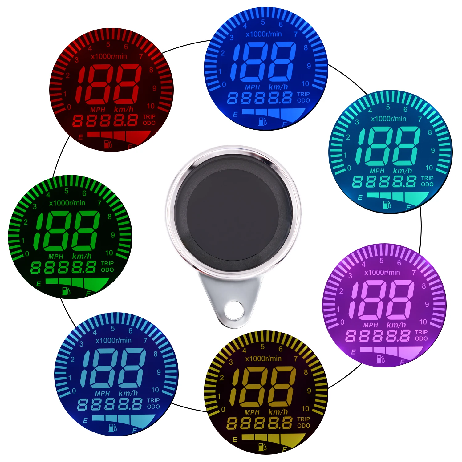 

12V Speedometer For Motorcycle Digital LCD Display Engine Tachometer Gauge Racing Motorcycle Speedometer Oil Gauge