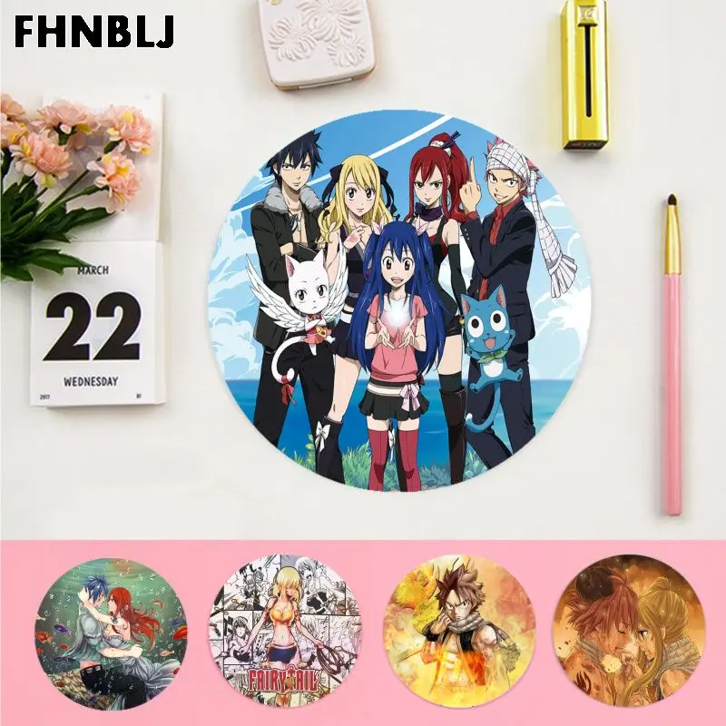 

FHNBLJ Vintage Cool Fairy Tail Beautiful Anime round Mouse Mat gaming Mousepad Rug For PC Laptop Notebook