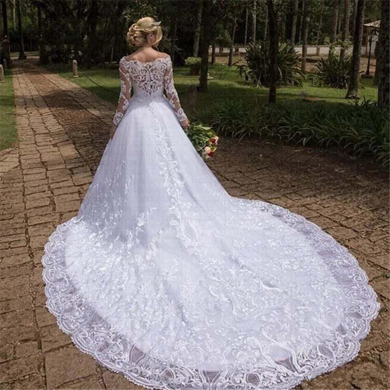 Vestido De Noiva хорошее качество кружевное свадебное платье с длинными рукавами с реальным рисунком Robe De Mariee