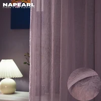 mordern simple sheer window curtains tulle modern voile curtain window drapes solid white purple for kitchen living room