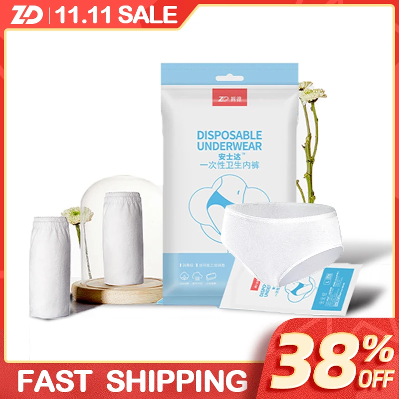 

ZHENDE 5PCS/BAG Disposable Underwear Sterile Pregnant Women Postpartum Confinement Panties Female Business Travel culotte
