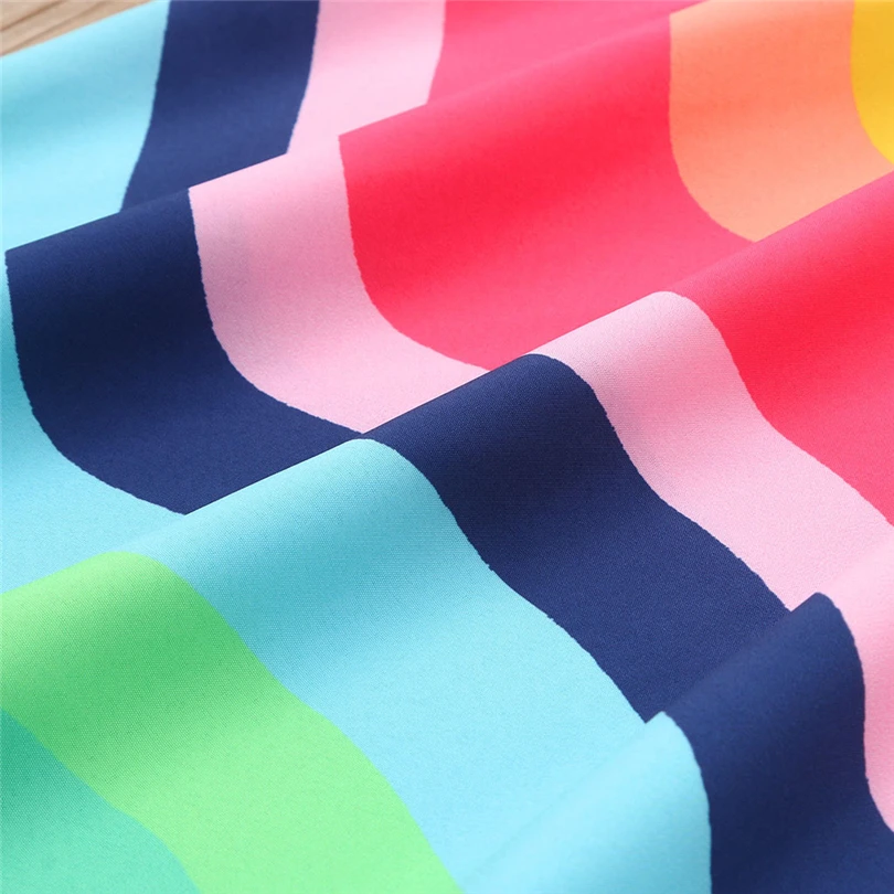 Летние Детские платья без рукавов для девочек жилет на бретельках с радужным