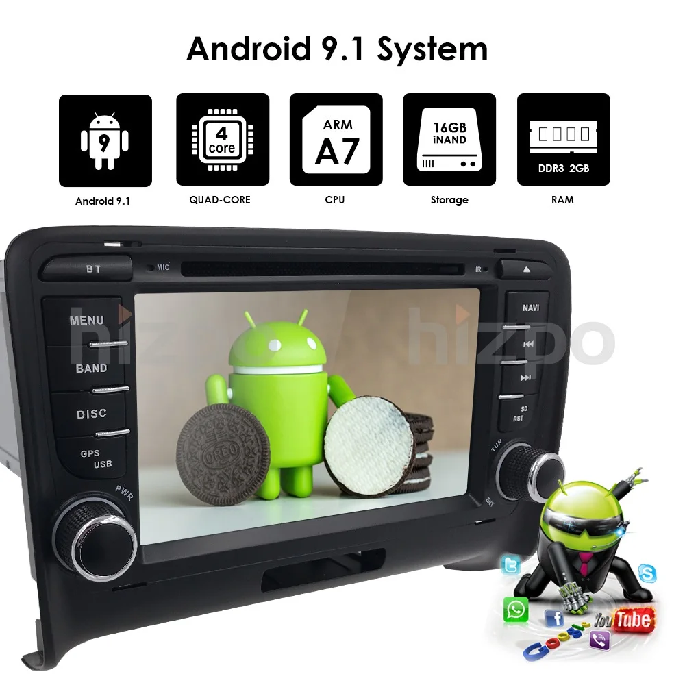 Android 9,0 4-х ядерный Автомобиль Радио Стерео DVD плеер gps навигации для AUDI TT MK2 DAB OBD2 Bluetooth головное устройство+ задняя Камера+ карта