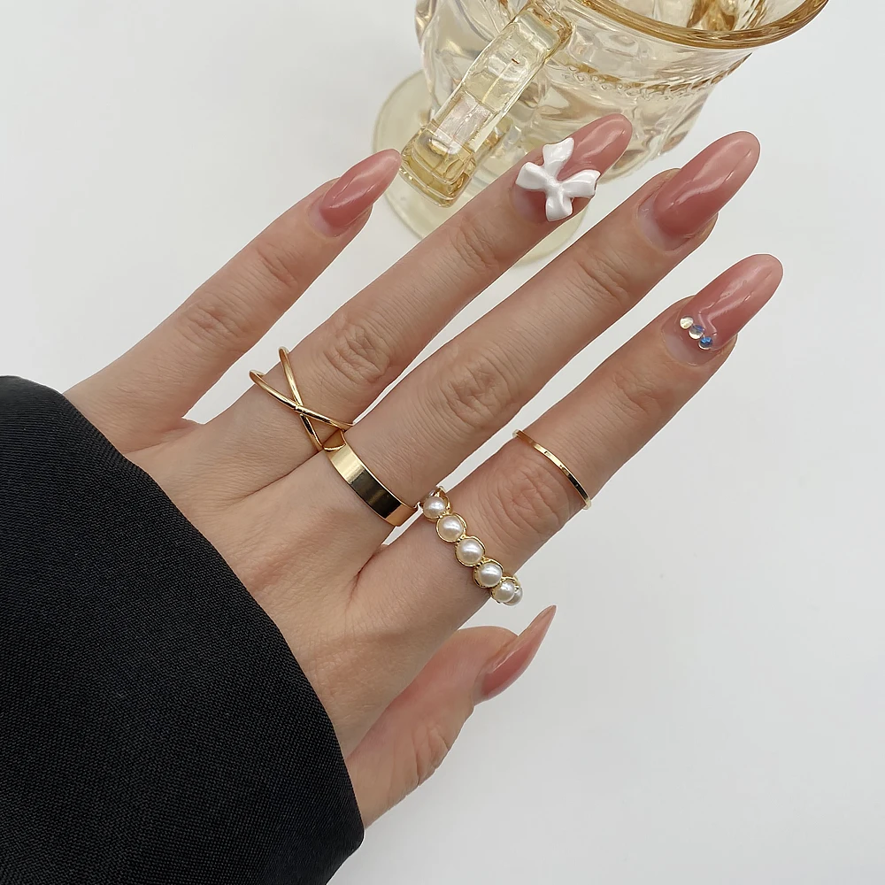 

4 шт., набор металлических колец в европейском и американском стиле